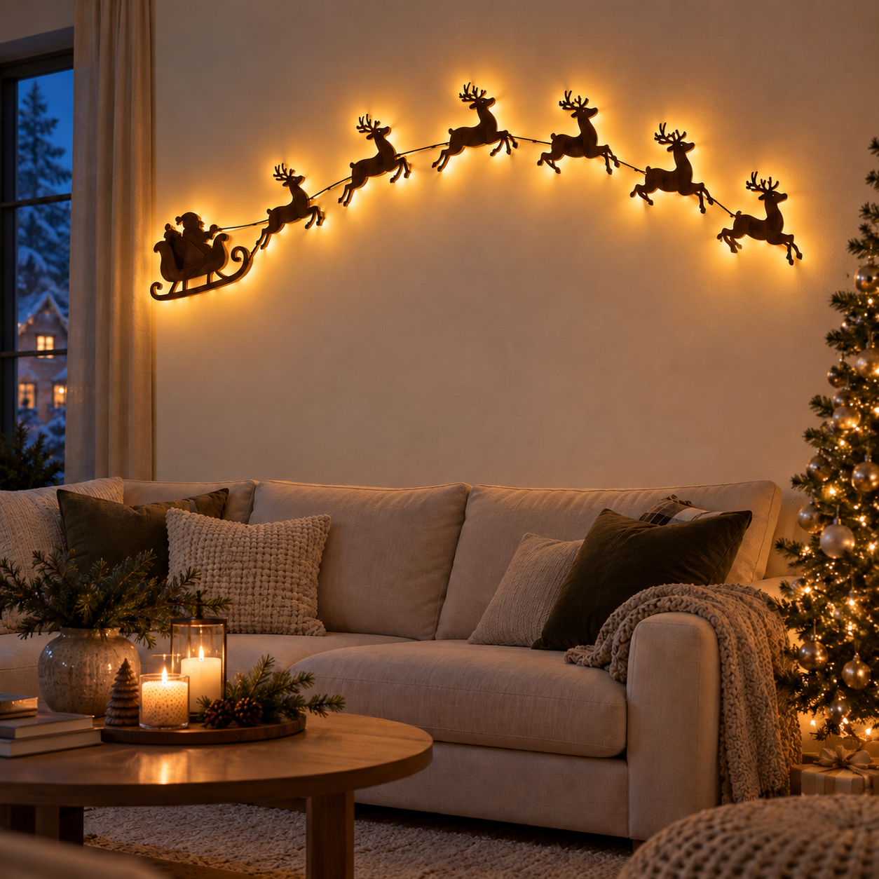 🔥LAST DAY 60% OFF - AntlerGlow Wooden Christmas Wall Worlds — Choose Your Perfect Scene