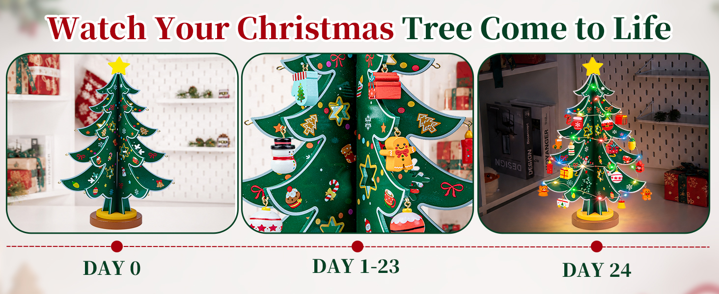 Wooden Christmas Tree Advent Calendar 2026