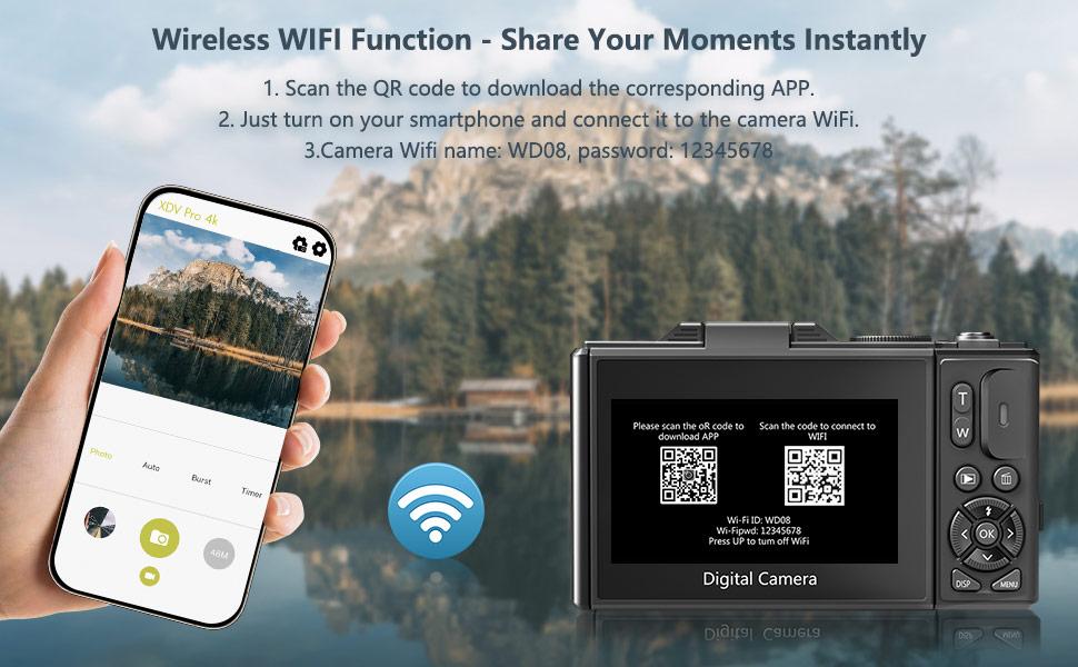 WIKICO 4K Digital Camera for Photography & Content Creators - 64MP, 3-Inch 180° Flip Screen, 18X Digital Zoom, 32GB Micro SD Card, 2 Batteries, Speaker, Lanyard, Cool Gifts for Guys WIKICO 4K Digital Camera for Photography & Content Creators - 64MP, 3-Inch 180° Flip Screen, 18X Digital Zoom, 32GB Micro SD Card, 2 Batteries, Speaker, Lanyard, Cool Gifts for Guys