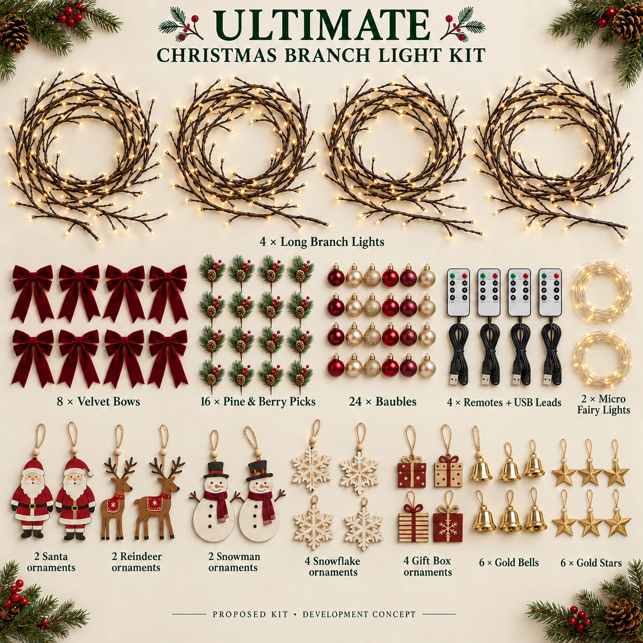 🔥LAST DAY 60% OFF - Christmas Branch Wall Light Decorating Kit