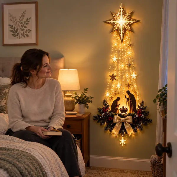 🔥LAST DAY 60% OFF - ✝️ Bethlehem Star of Fait – Lighted Nativity Wall Decor