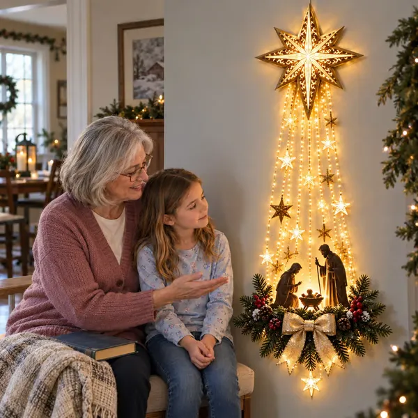 🔥LAST DAY 60% OFF - ✝️ Bethlehem Star of Fait – Lighted Nativity Wall Decor