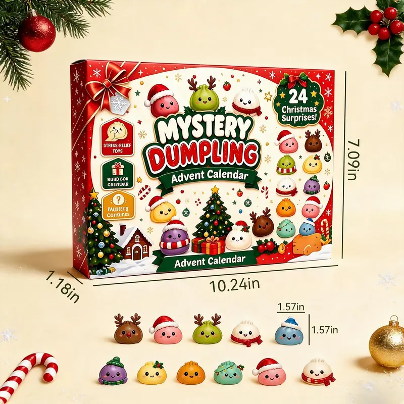 🔥LAST DAY 60% OFF - 24-Day Mystery Dumpling Squishy Advent Calendar