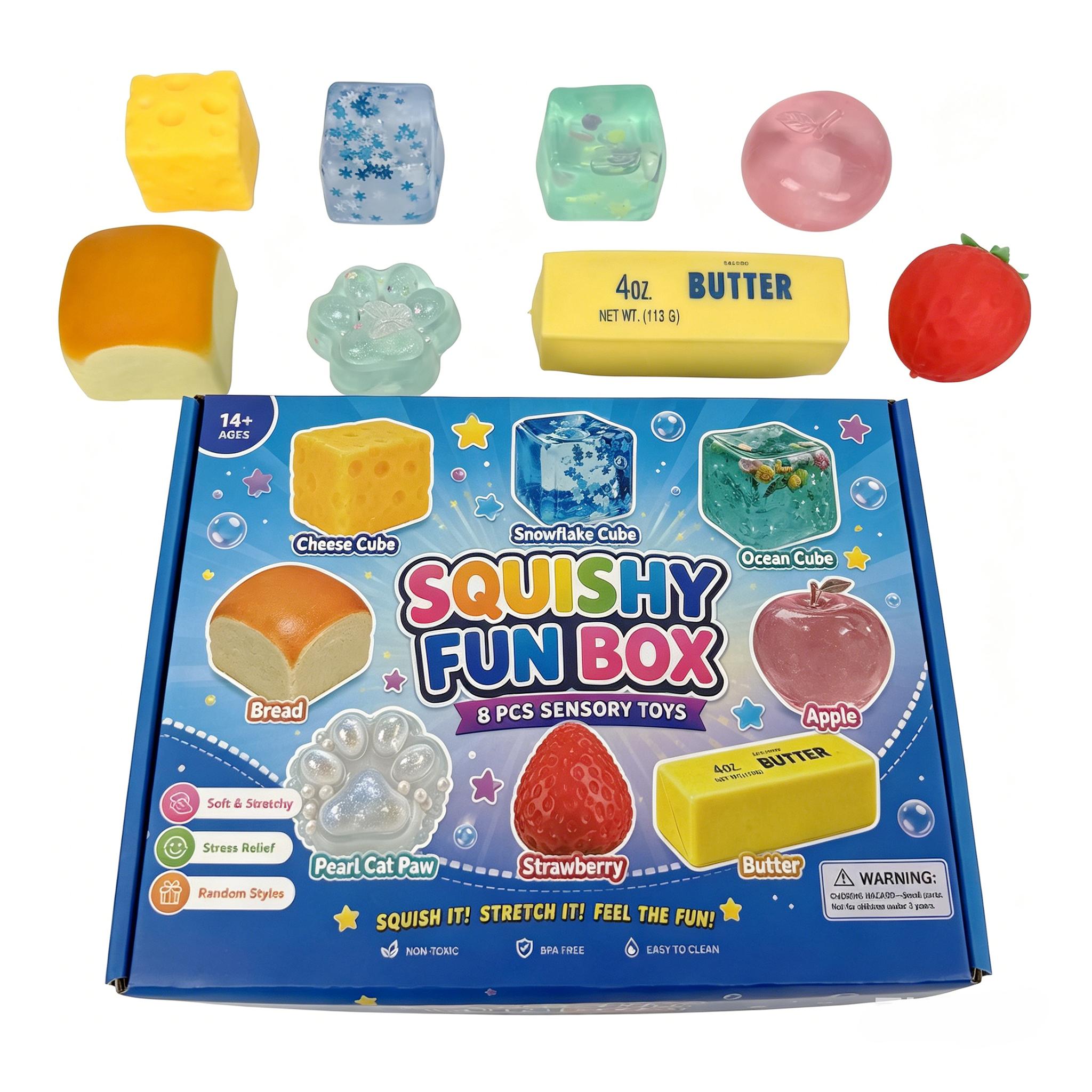 8-Pcs Squishies Pack, Unisex Cute Animal Slow-Rebound Malt Sugar Stress Balls, Soft Squeeze Fidget Sensory Kids Toys, Unique Cool Gifts for Party Favors & Festive Supplies,sohochic