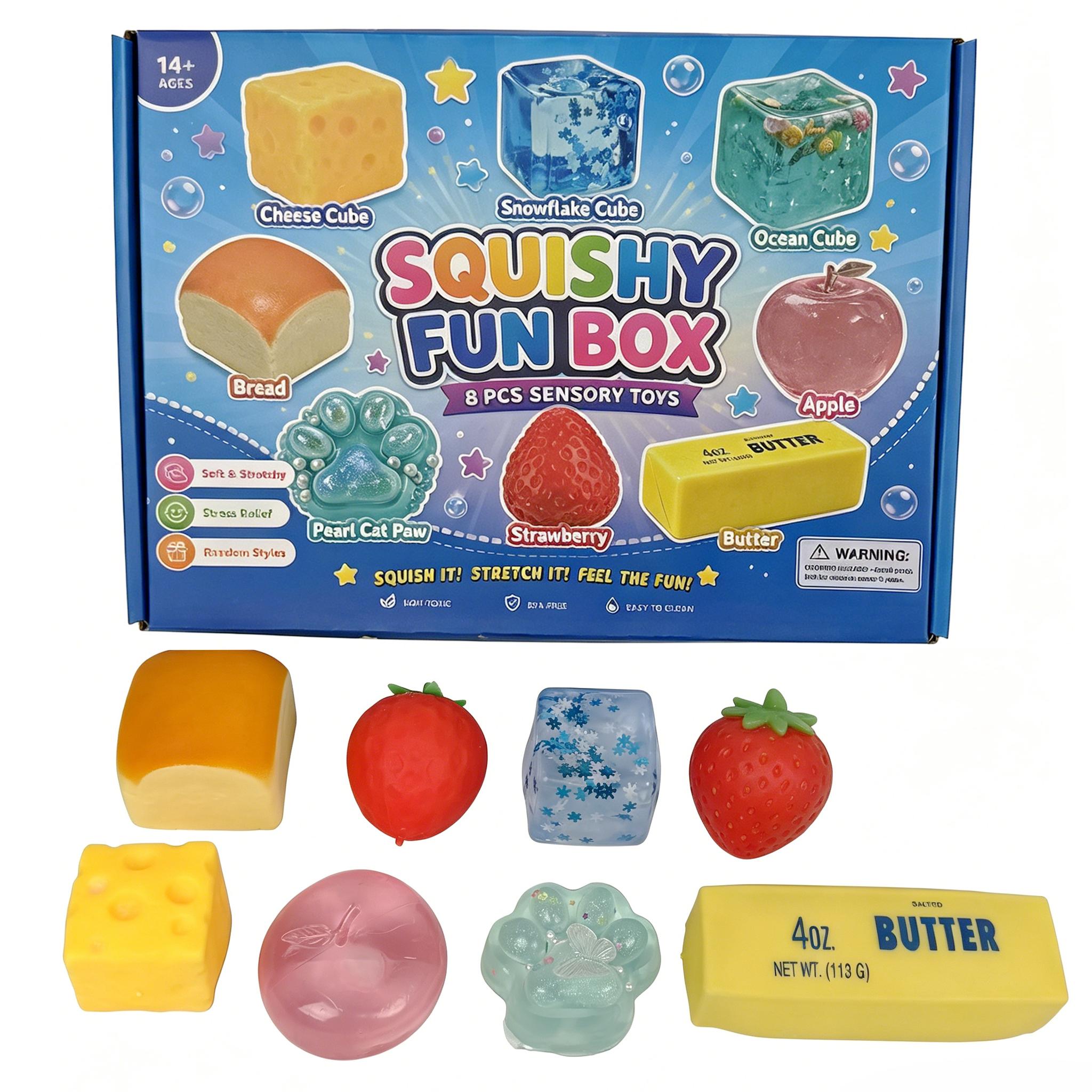 8-Pcs Squishies Pack, Unisex Cute Animal Slow-Rebound Malt Sugar Stress Balls, Soft Squeeze Fidget Sensory Kids Toys, Unique Cool Gifts for Party Favors & Festive Supplies,sohochic