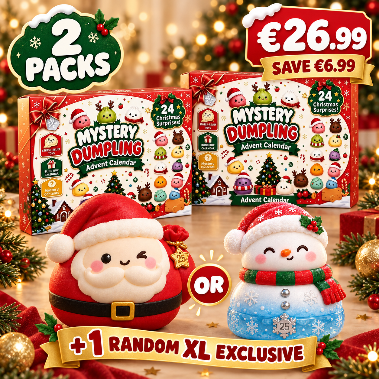 🔥LAST DAY 60% OFF - 24-Day Mystery Dumpling Squishy Advent Calendar