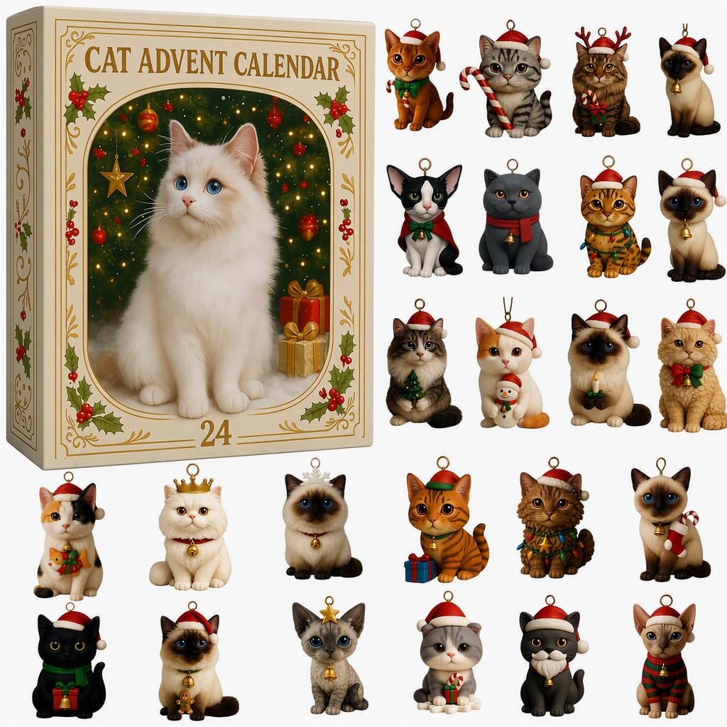 Cat & Animal Advent Calendar – 24-Day Christmas Countdown - Cat A
