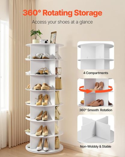 🎉Last Day 80% Off⏰️Limited Stock🚗360° Rotating Shoe Rack • Holds Up To 28 Pairs • Saves Space Instantly