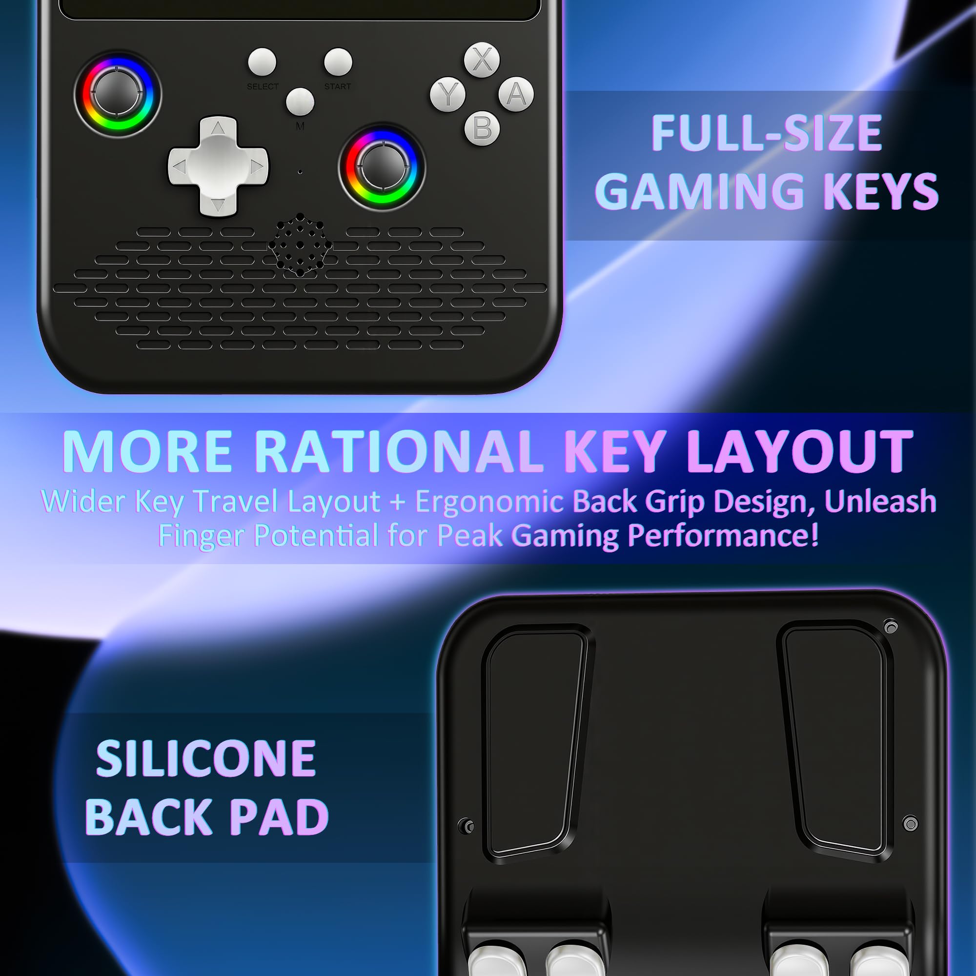 Retro Gaming Console, 5.0 Inch IPS HD Screen Handheld Game Console, 256GB TF Card Build-in 40000+ Classic Games, Portable Video Arcade Support 34+ Emulators with 4000mAh Battery, Black