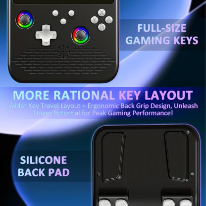 Retro Gaming Console, 5.0 Inch IPS HD Screen Handheld Game Console, 256GB TF Card Build-in 40000+ Classic Games, Portable Video Arcade Support 34+ Emulators with 4000mAh Battery, Black