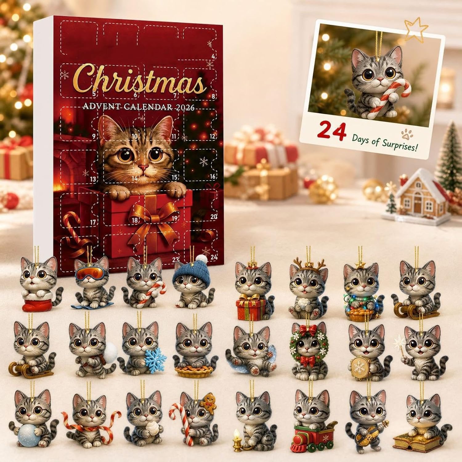 Cat & Animal Advent Calendar – 24-Day Christmas Countdown - Cat B