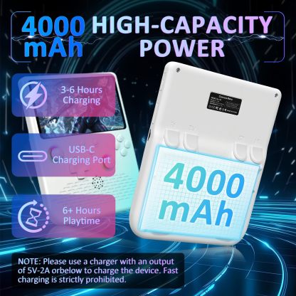 Retro Gaming Console, 5.0 Inch IPS HD Screen Handheld Game Console, 256GB TF Card Build-in 40000+ Classic Games, Portable Video Arcade Support 34+ Emulators with 4000mAh Battery, Black