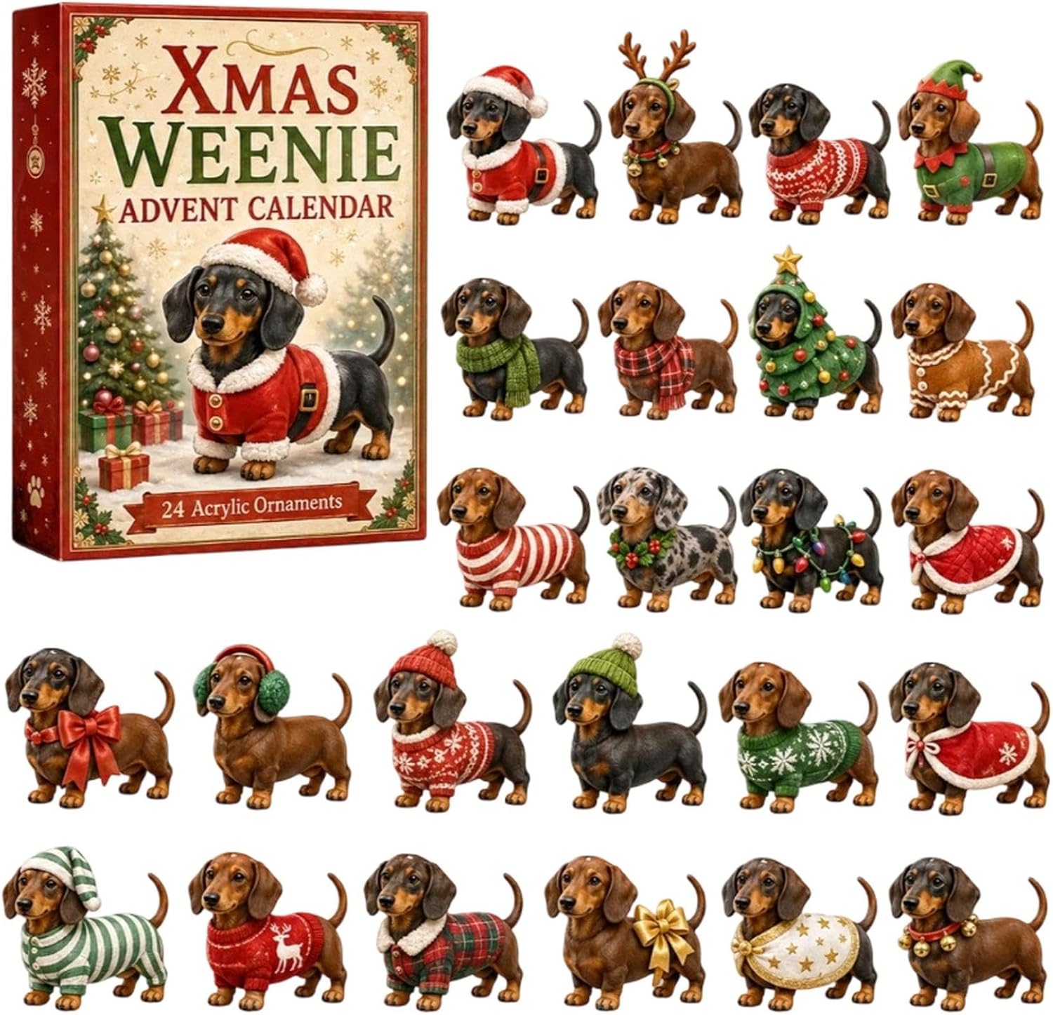 Cat & Animal Advent Calendar – 24-Day Christmas Countdown - Dachshund C