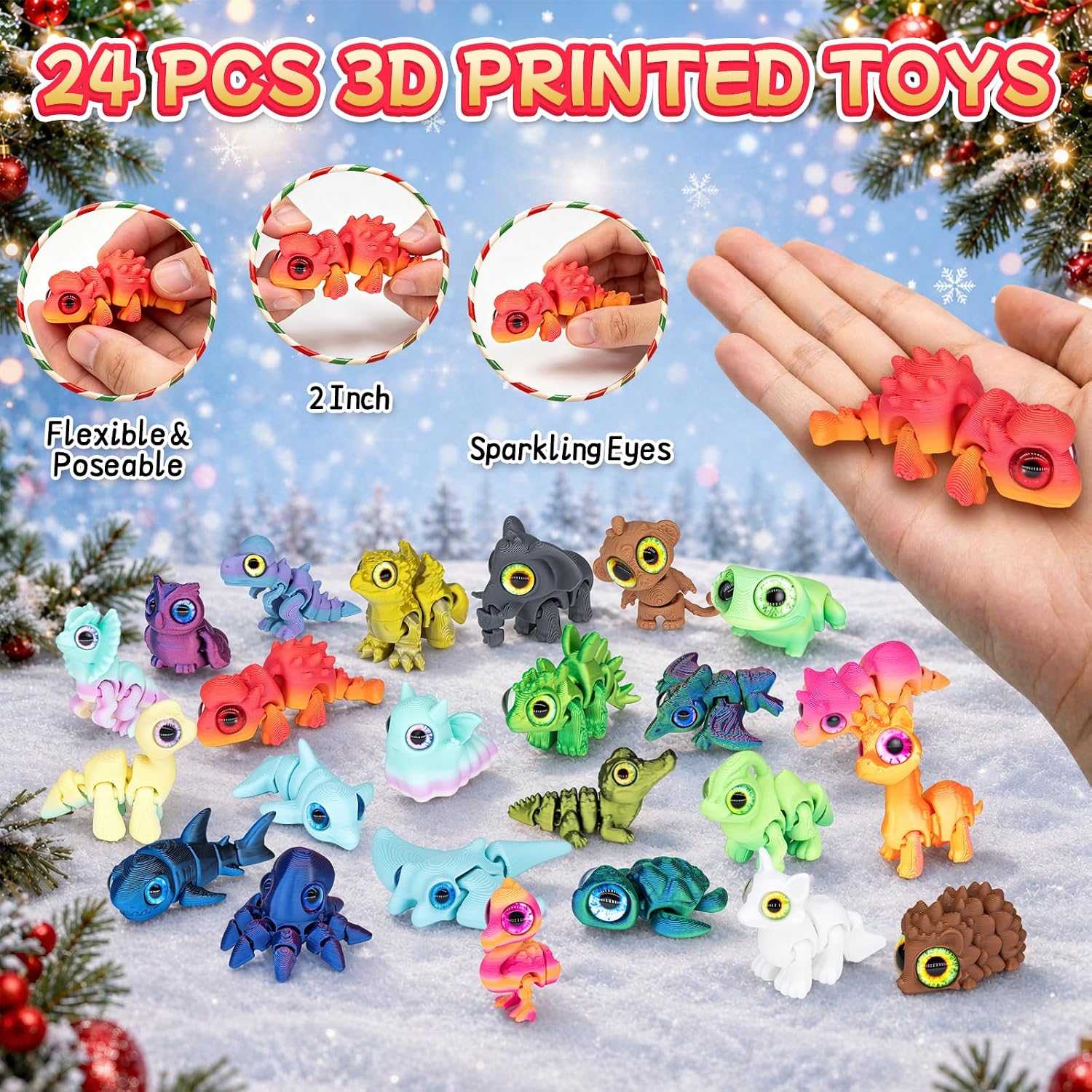 3D Printed Animal Advent Calendar – 24 Mini Creatures - product view 5