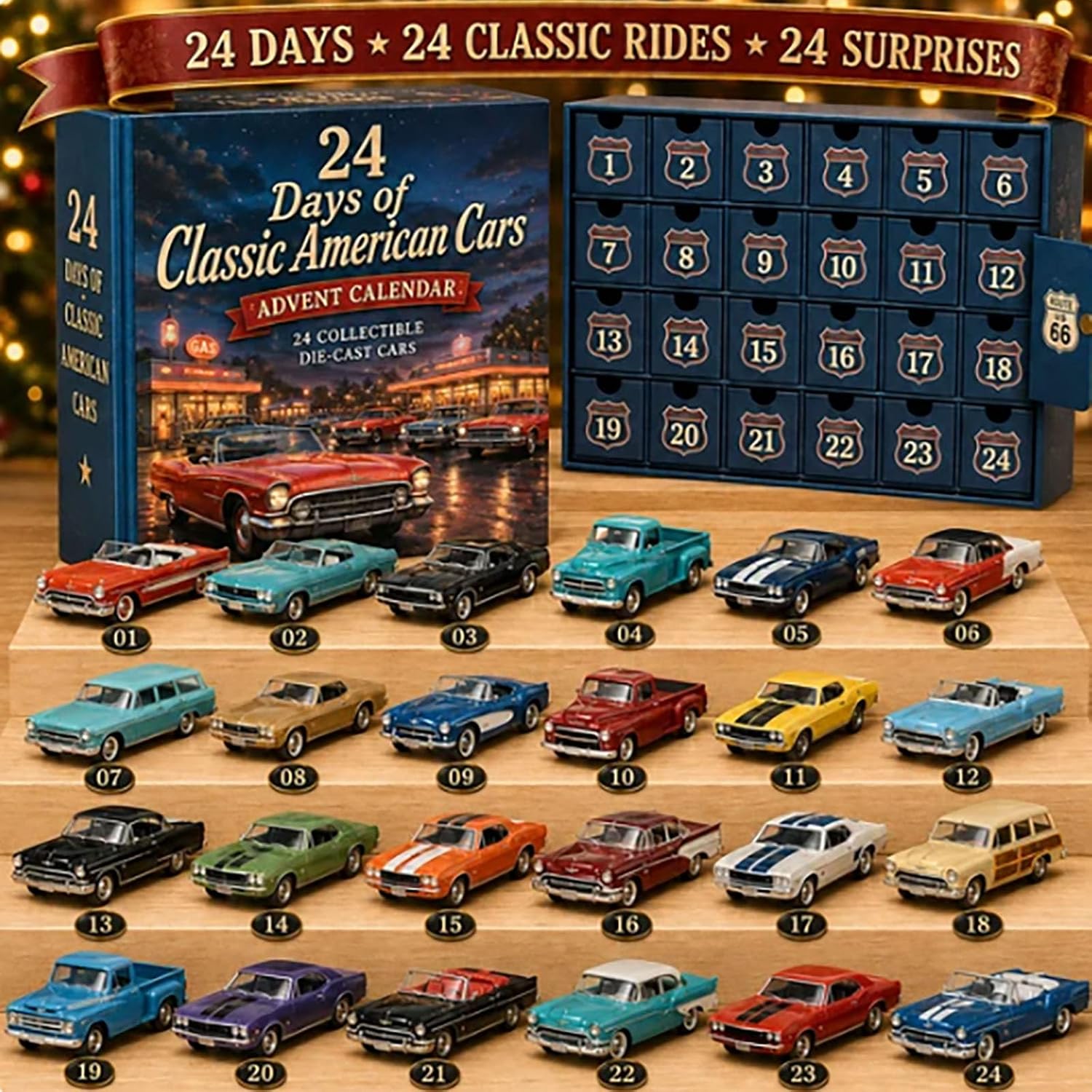 Classic American Cars Advent Calendar – 24 Collectible Cars - product view 3
