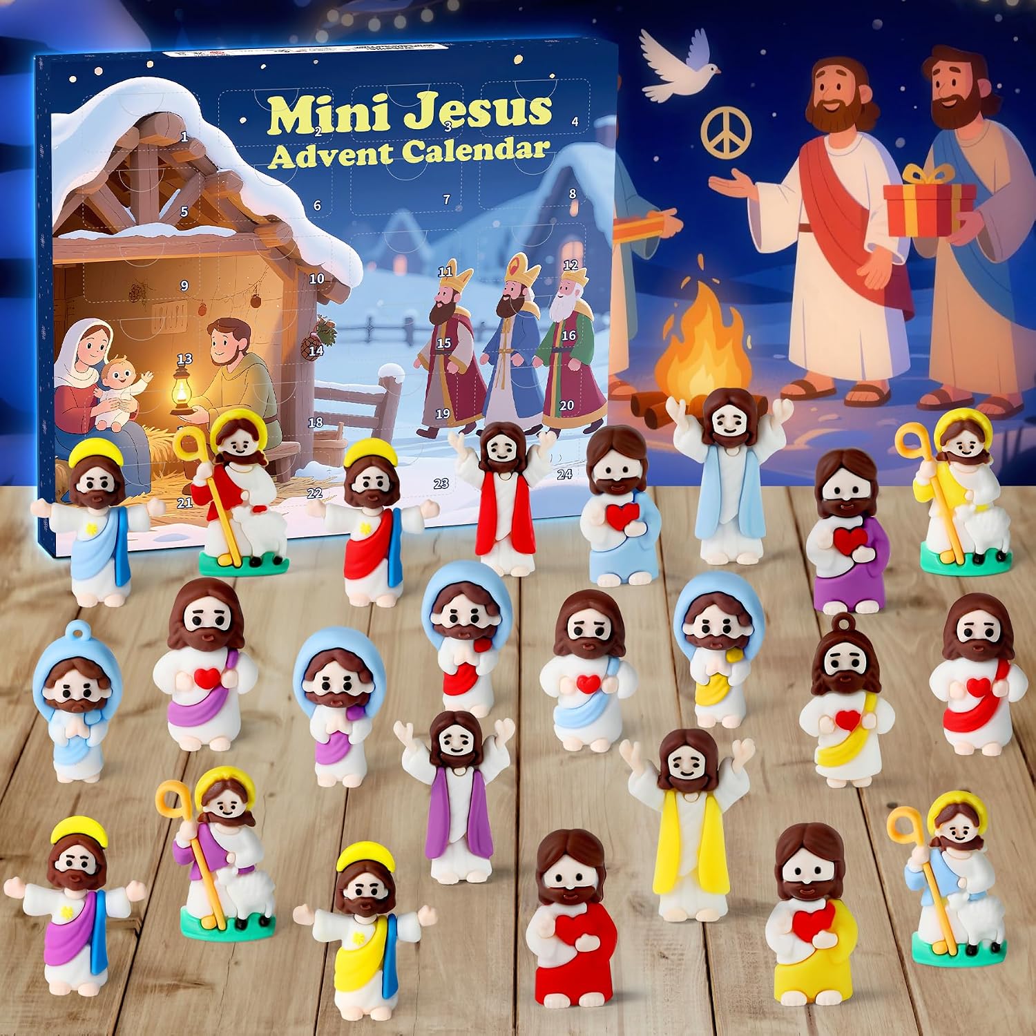 Gnome & Character Advent Calendar – 24 Collectible Figures - White Jesus