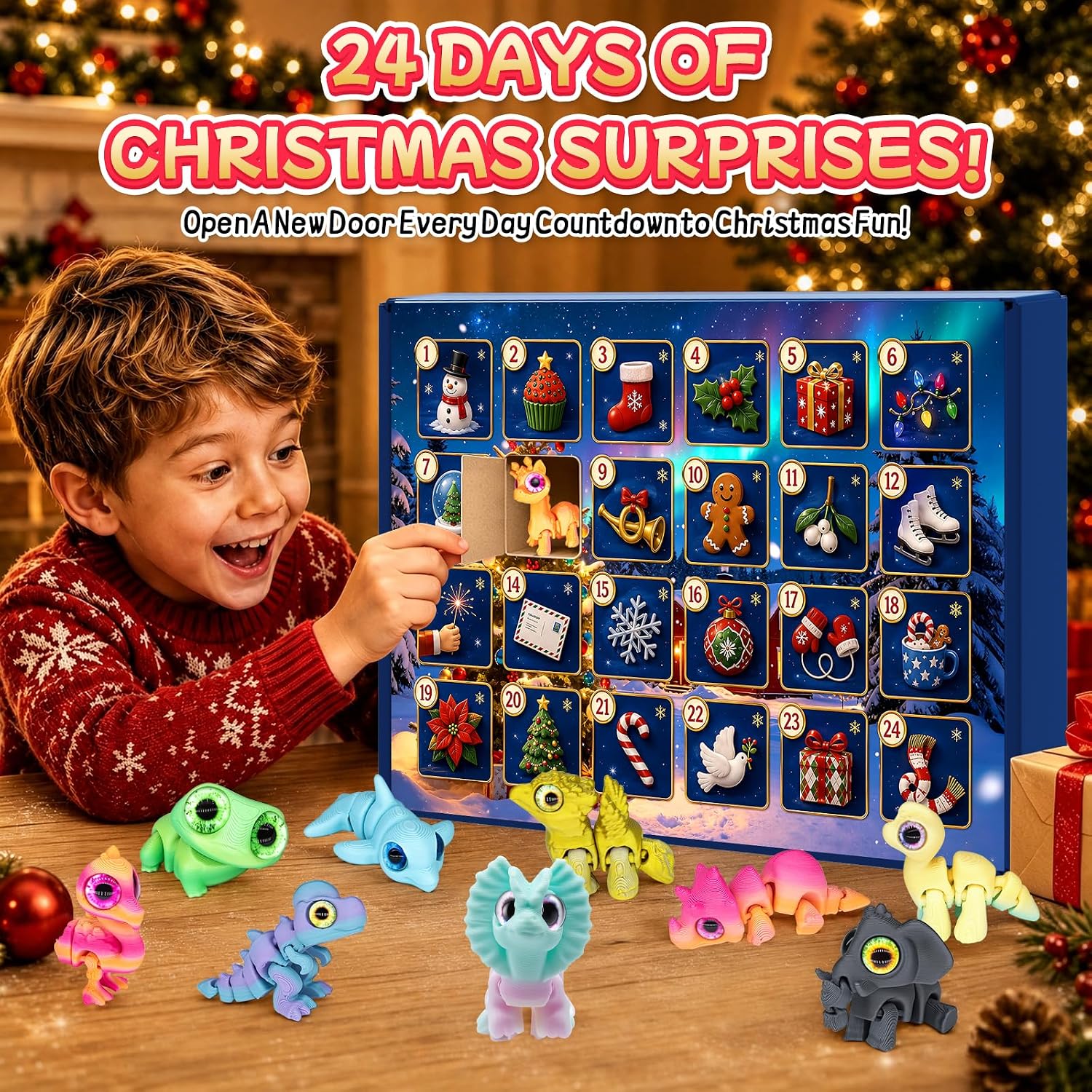 3D Printed Animal Advent Calendar – 24 Mini Creatures - product view 3