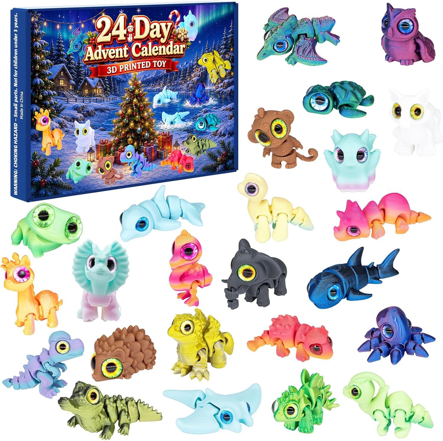 3D Printed Animal Advent Calendar – 24 Mini Creatures - product view 1