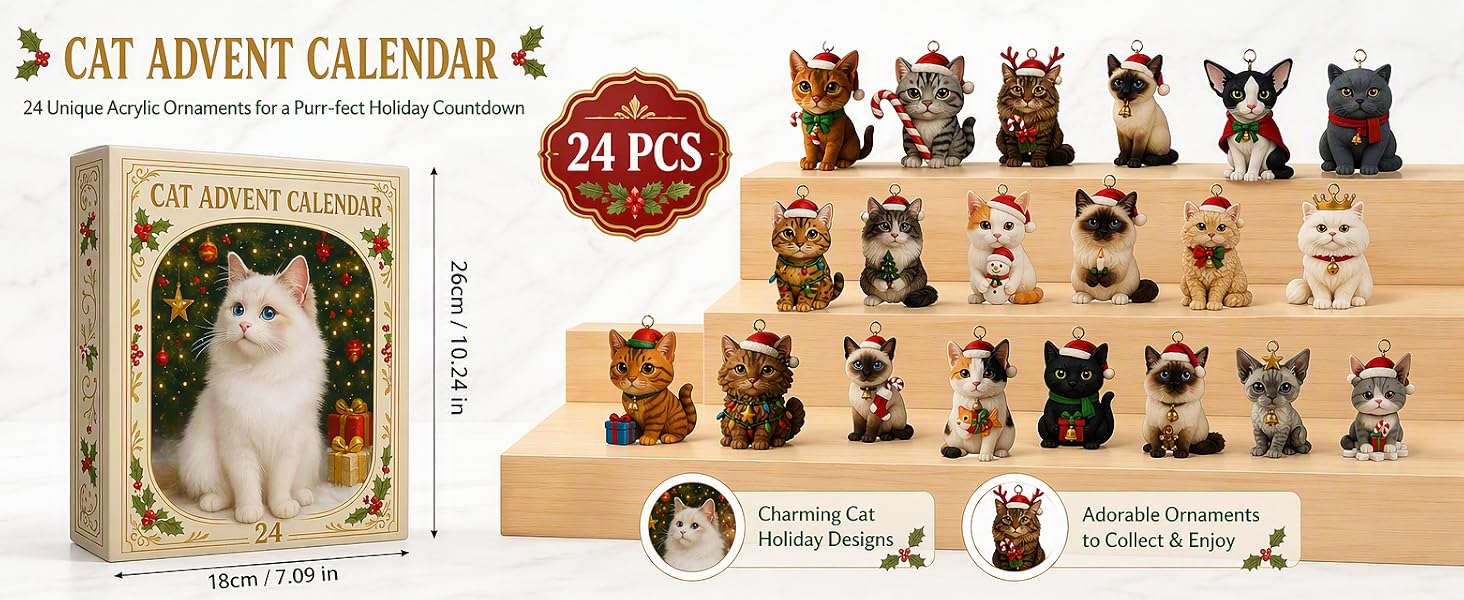 An example cat ornament calendar design