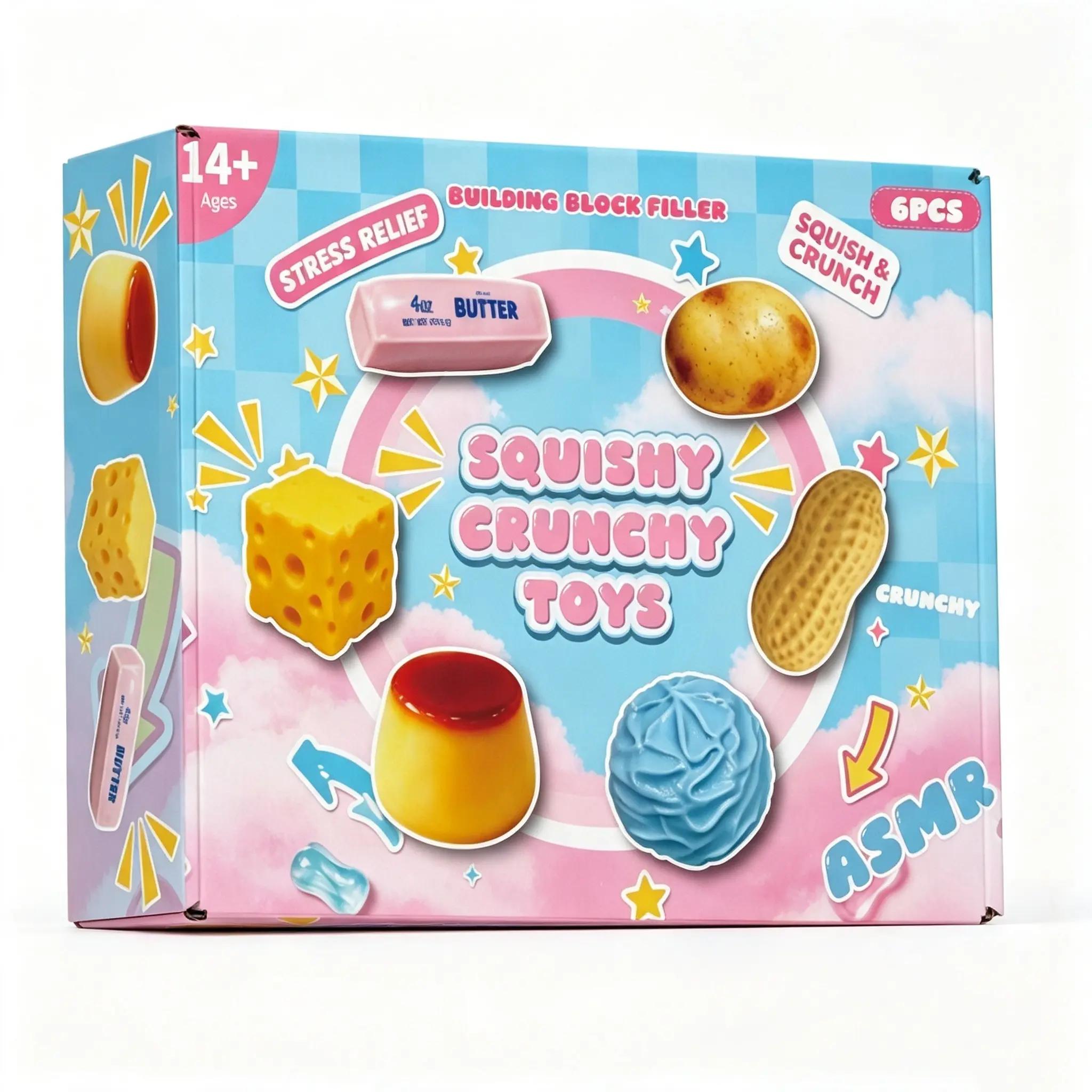 6‑Piece Squishy Crunchy Stress Relief Fidget Toys, ASMR Squeeze Sensory Decompression Toys, Relaxing Unique Stress Ball Party Gifts, Sensory Room Supplies, 6 Different Food‑Shaped Styles, Novelty Holiday Gifts 6‑Piece Squishy Crunchy Stress Relief Fidget Toys, ASMR Squeeze Sensory Decompression Toys, Relaxing Unique Stress Ball Party Gifts, Sensory Room Supplies, 6 Different Food‑Shaped Styles, Novelty Holiday Gifts