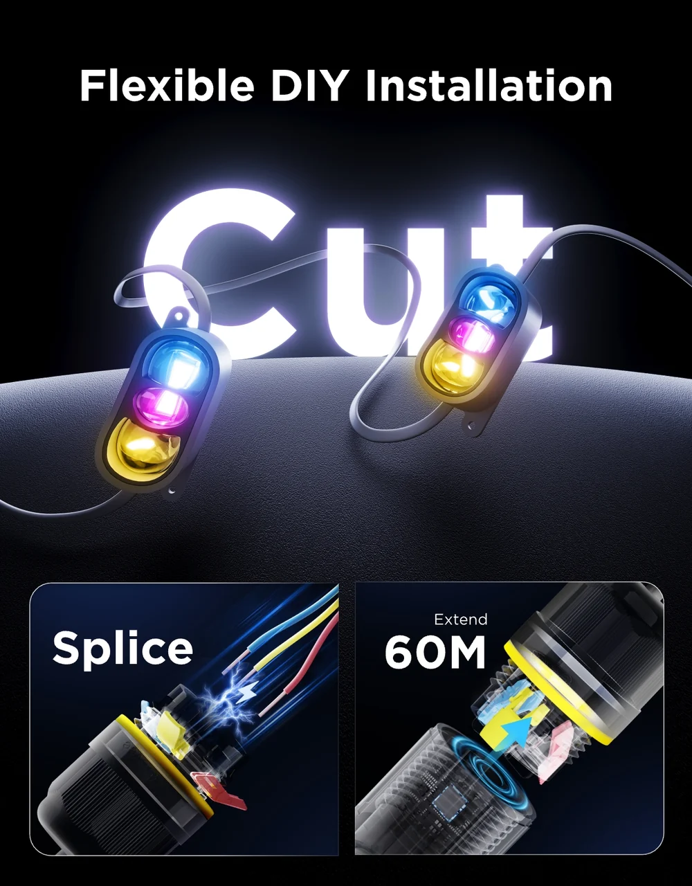 🔥LAST DAY 60% OFF - Govee Prism Permanent Outdoor Lights — Triple-Color Roofline Magic