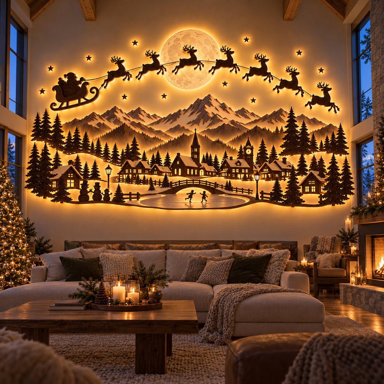 🔥LAST DAY 60% OFF - AntlerGlow Wooden Christmas Wall Worlds — Choose Your Perfect Scene