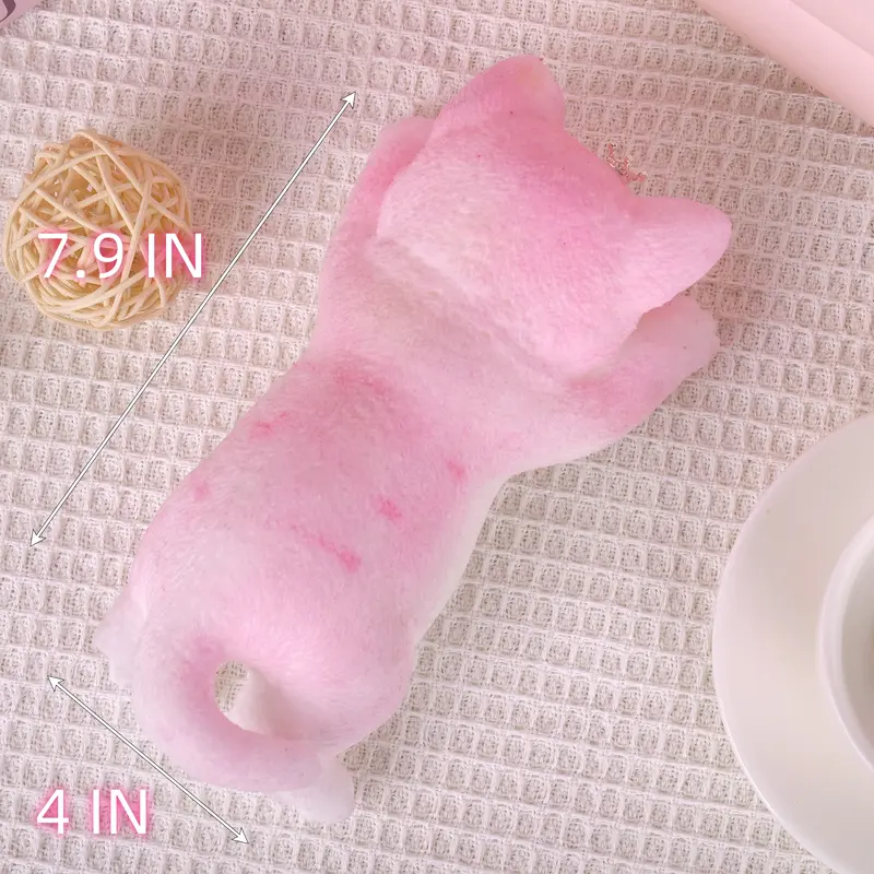 RAPOLL Large Taba Handmade Silicone Squeeze Toy - Cartoon Stress Relief Toys for Autism, Hyperreal Kawaii Simulation Cat/Dog, DIY Unique Gifts, Squishys