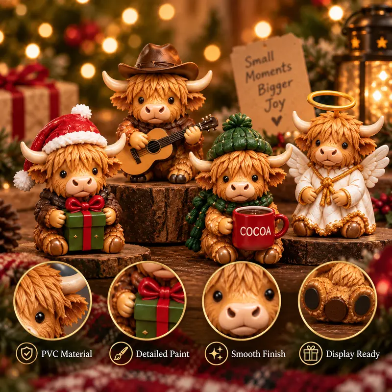 Highland Cow Christmas Advent Calendar – 24 Acrylic Ornaments