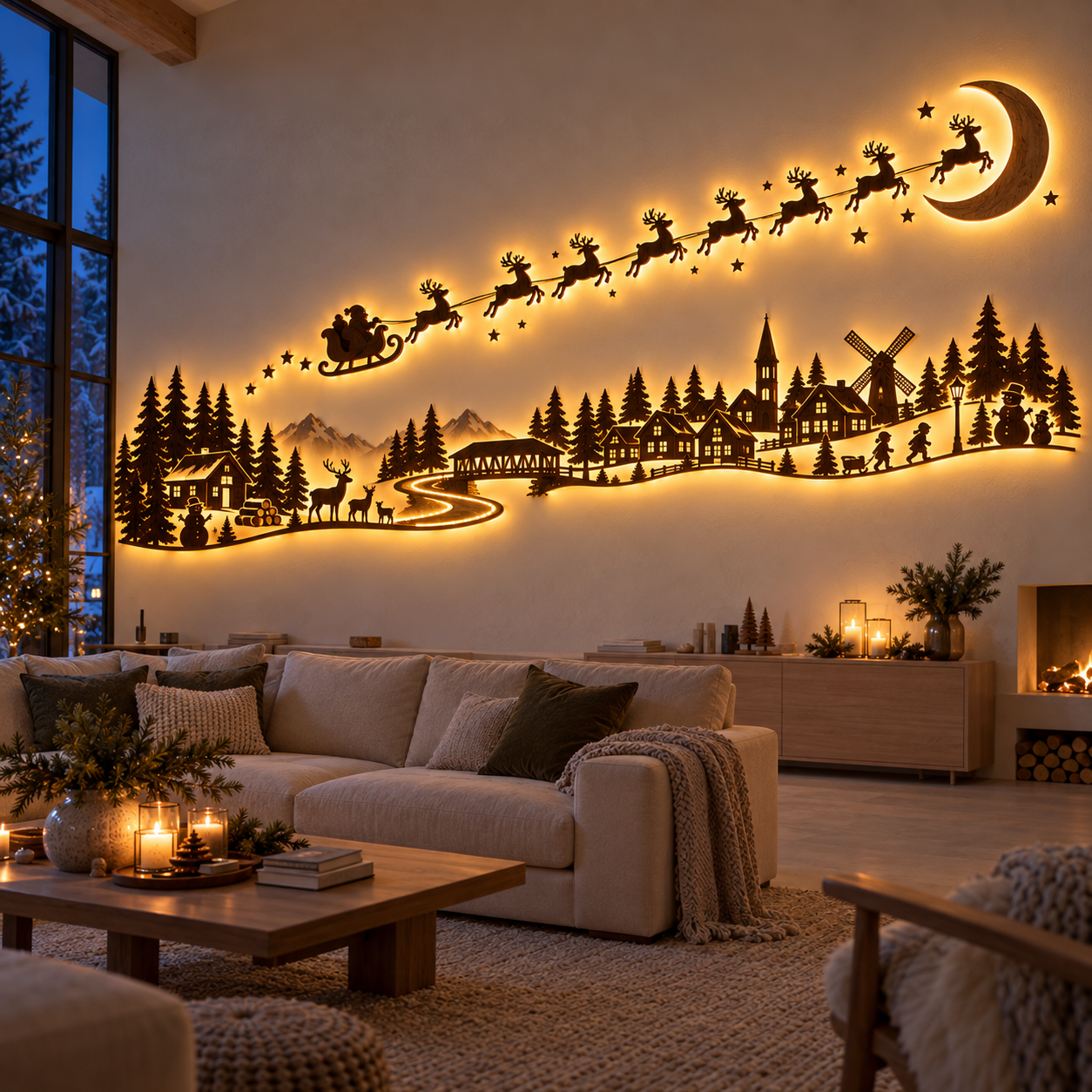🔥LAST DAY 60% OFF - AntlerGlow Wooden Christmas Wall Worlds — Choose Your Perfect Scene