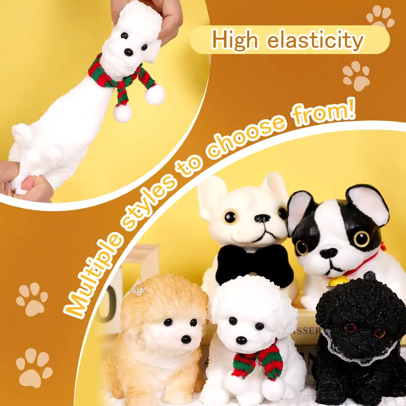 RAPOLL Large Taba Handmade Silicone Squeeze Toy - Cartoon Stress Relief Toys for Autism, Hyperreal Kawaii Simulation Cat/Dog, DIY Unique Gifts, Squishys