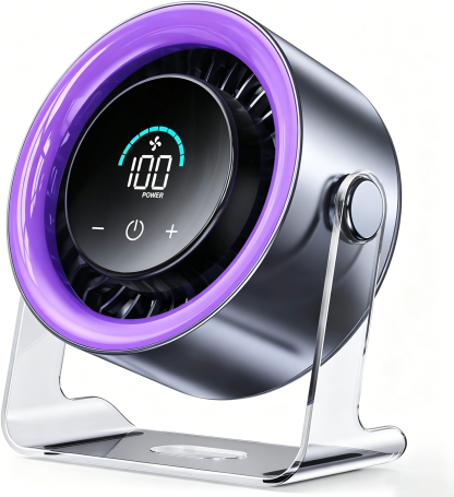 100-Speed Quiet Desk Fan with Digital Display
