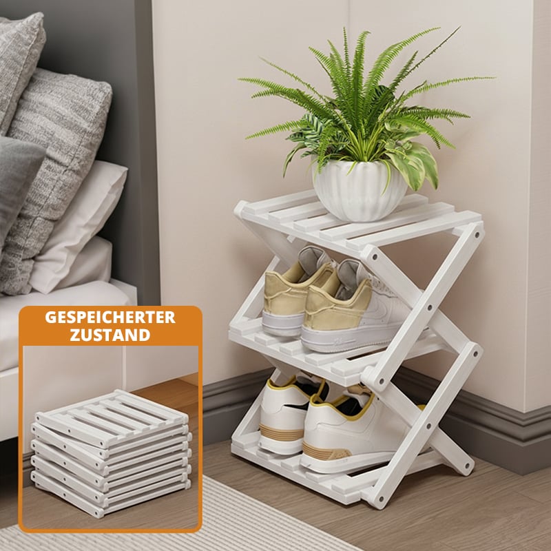 Free shipping ✈️ Assembly-free bamboo storage shelf! 🌿👟