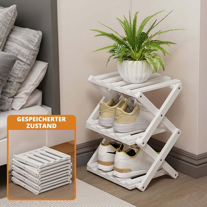 Free shipping ✈️ Assembly-free bamboo storage shelf! 🌿👟