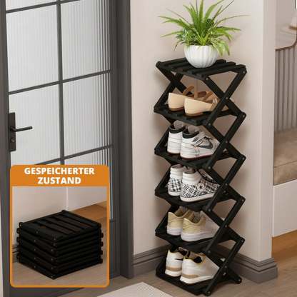 Free shipping ✈️ Assembly-free bamboo storage shelf! 🌿👟