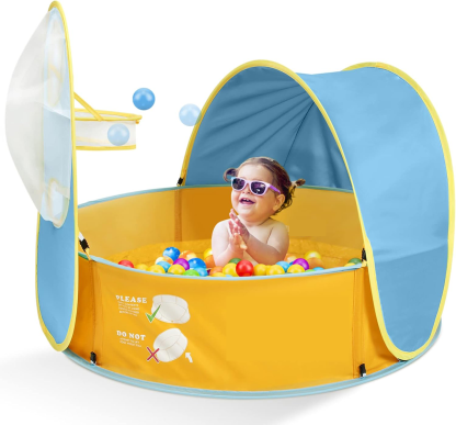 4-in-1 Kids Pool & Beach Tent with UV Sun Shelter