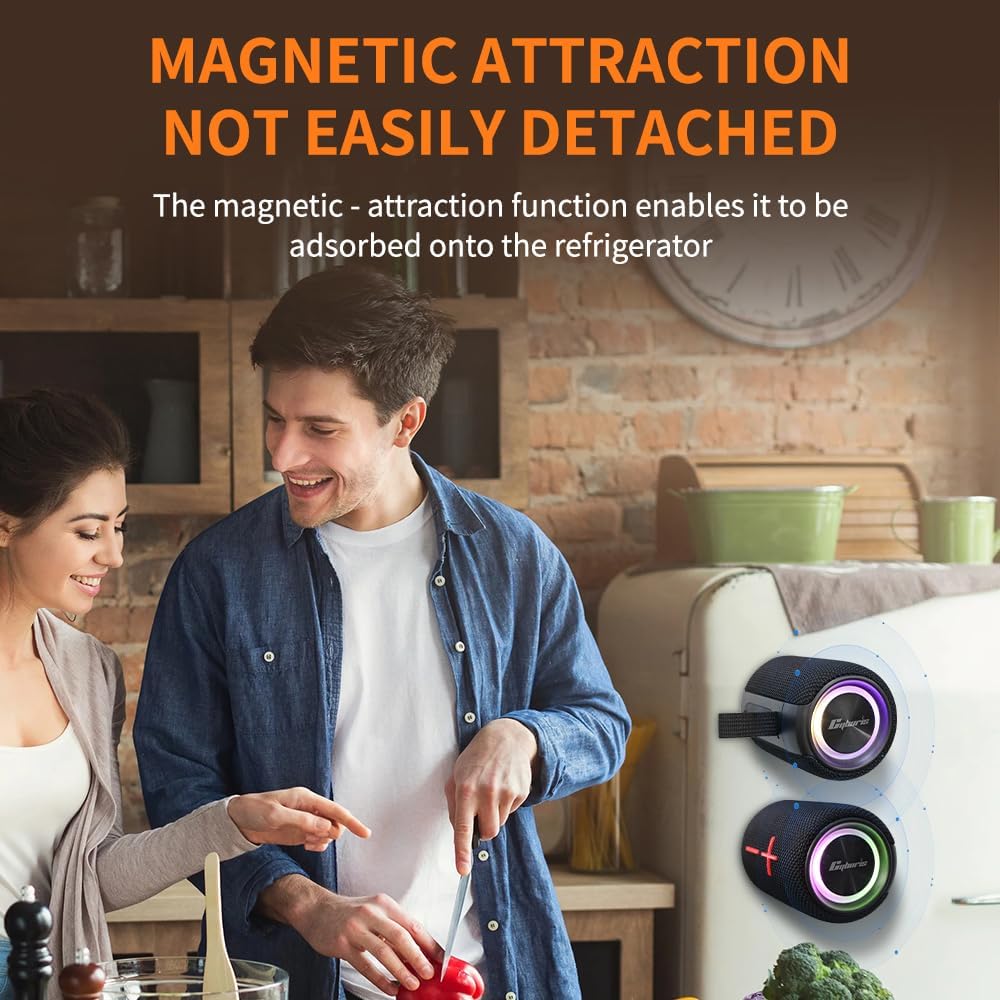 2 in 1 Magnetic Dual Splittable Bluetooth Speaker, IPX6 Waterproof Split Portable Wireless Speaker with 20W Loud Stereo Sound, Bluetooth V5.3, 24H Playtime, Multiple pairing for Home,Outdoor or Travel