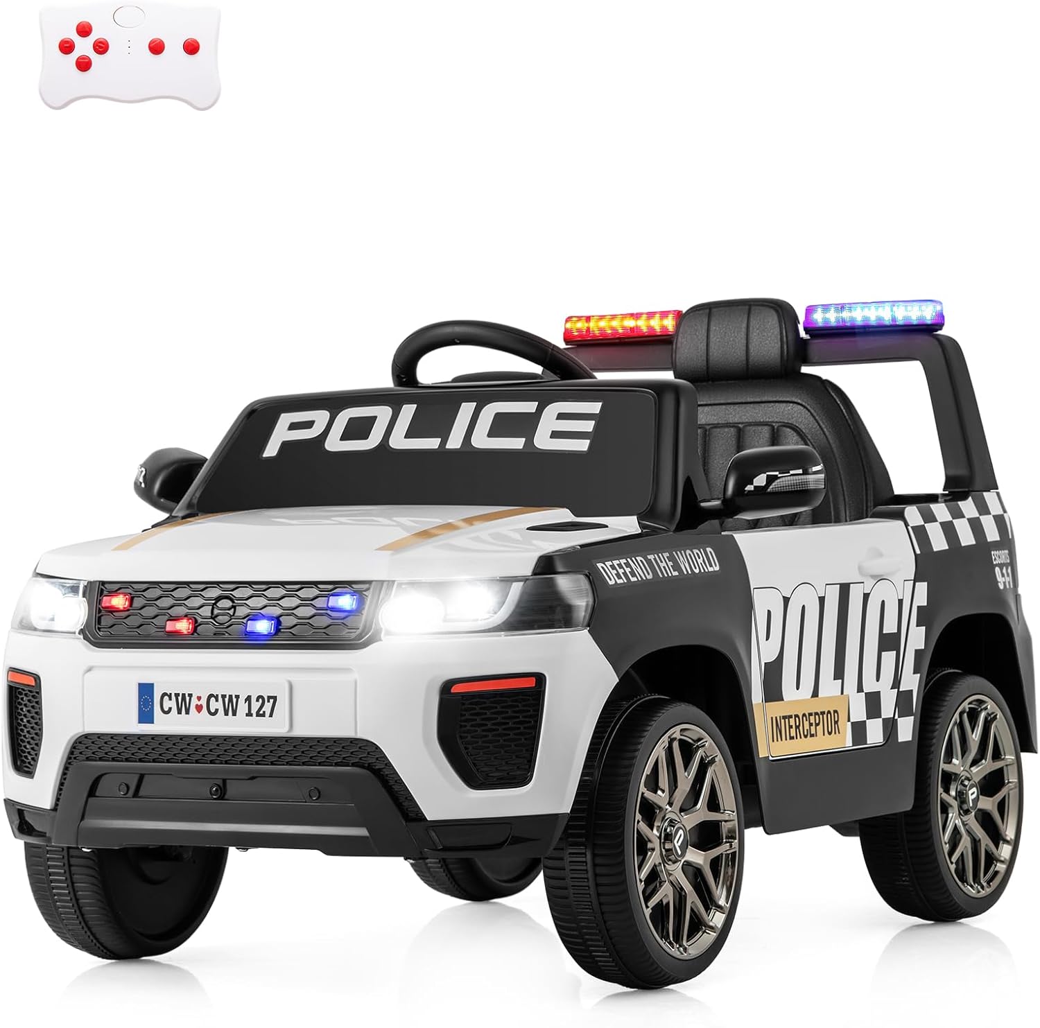 12V Kids Electric Fire Truck with Parental Remote – Safe & Realistic Ride-On Car with Siren, Walkie-Talkies & Bluetooth