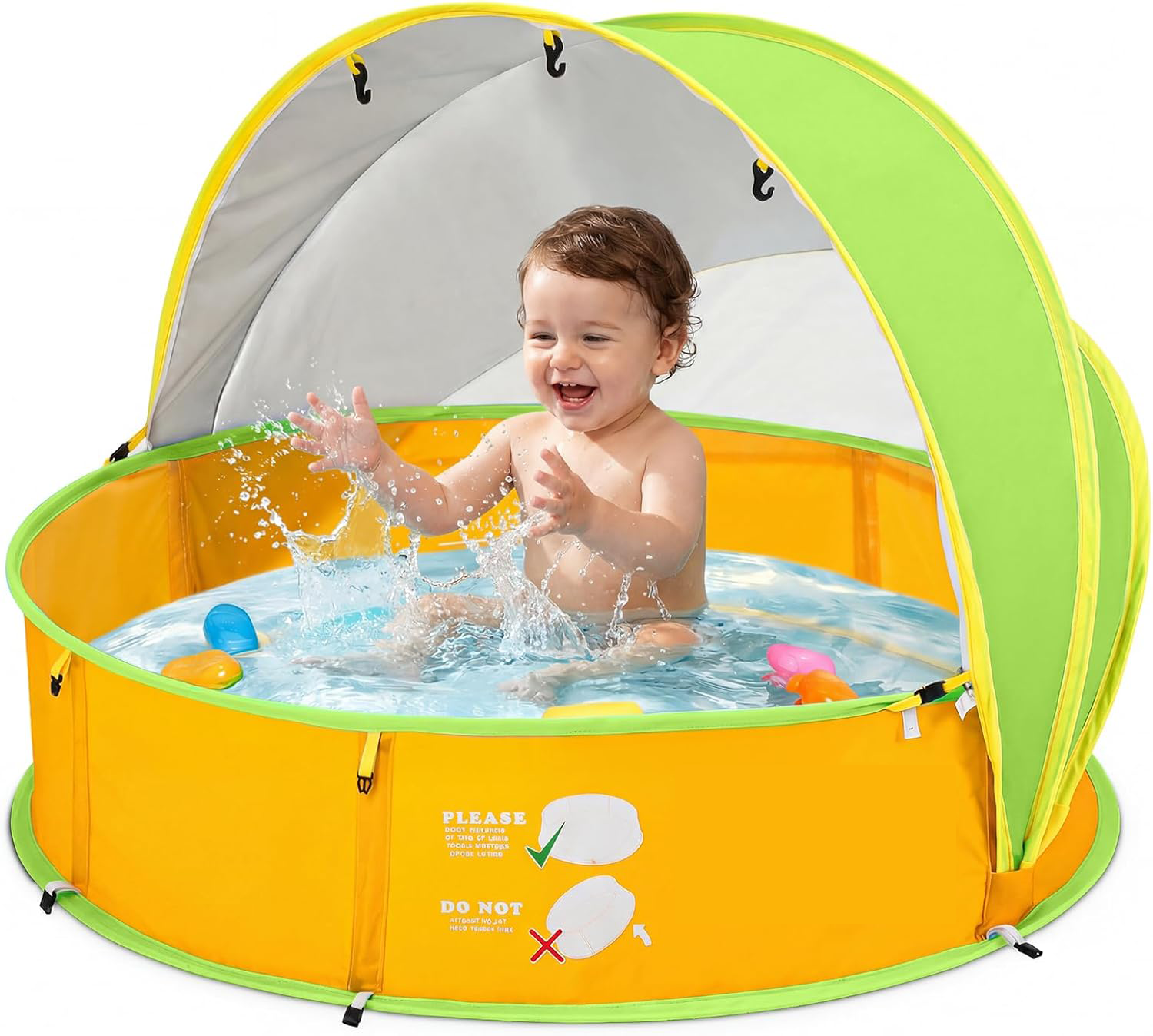 4-in-1 Kids Pool & Beach Tent with UV Sun Shelter