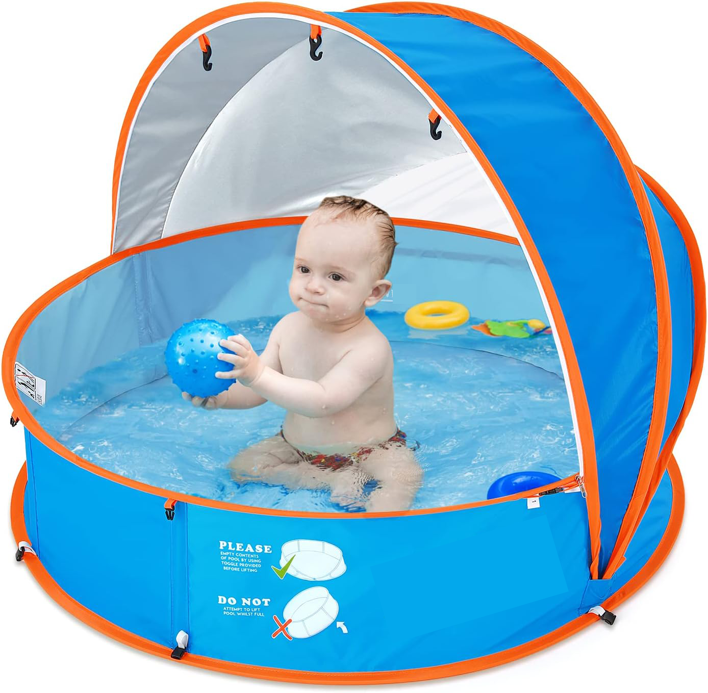 4-in-1 Kids Pool & Beach Tent with UV Sun Shelter