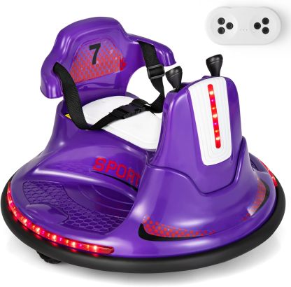 12V Kids Electric Bumper Car with Remote Control, 360° Spin, LED Lights & Music