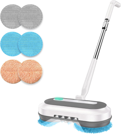 Adjustable Electric Spin Mop with Water Sprayer & LED Headlight