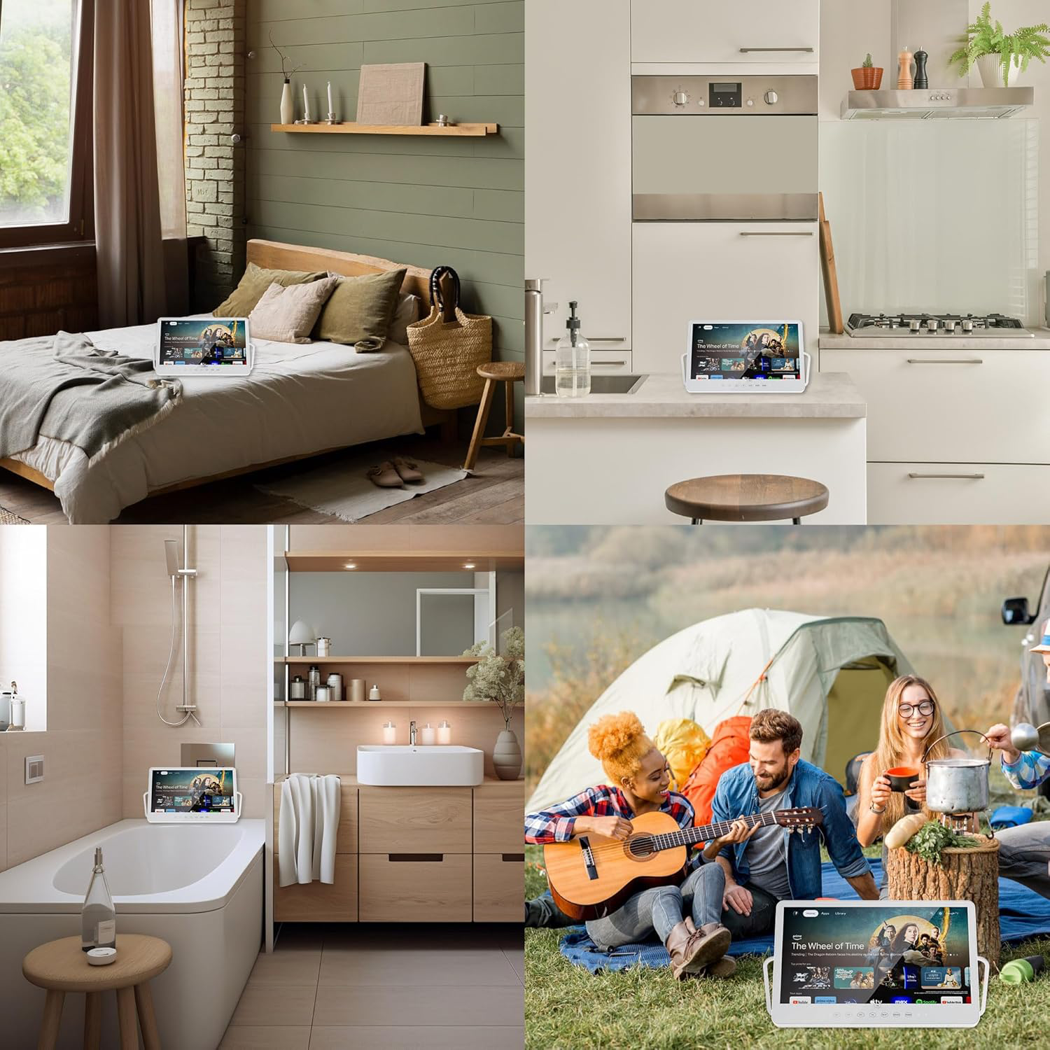 15.6" Waterproof Portable Smart TV – Built-in Battery, 1080P, Google TV for Outdoor & Indoor Use