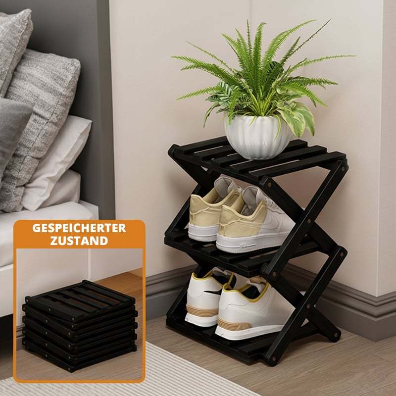 Free shipping ✈️ Assembly-free bamboo storage shelf! 🌿👟