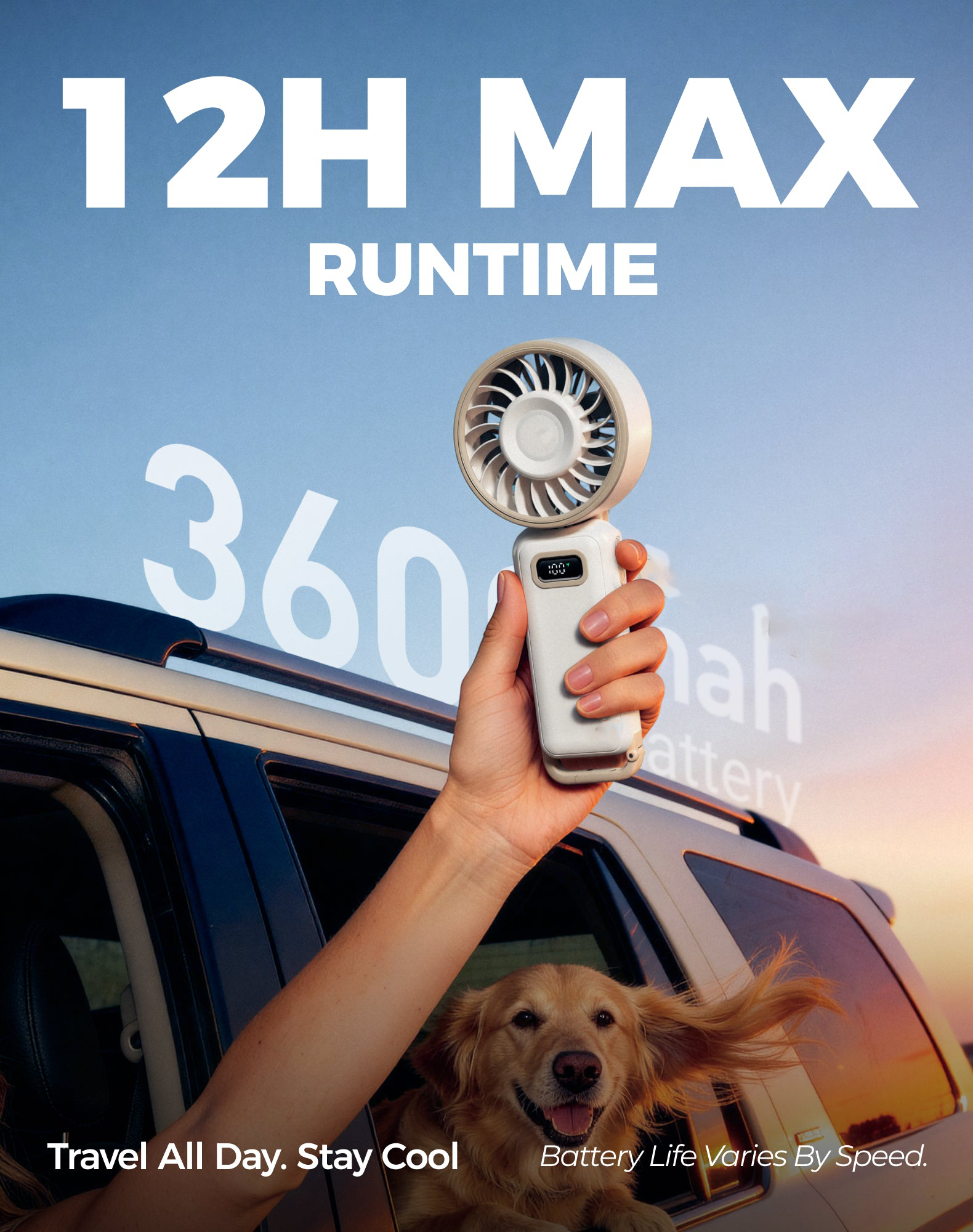 7.4m/s Turbo Fan with 100 Speeds & LED Display
