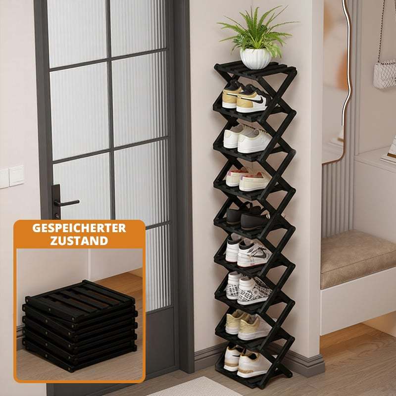 Free shipping ✈️ Assembly-free bamboo storage shelf! 🌿👟