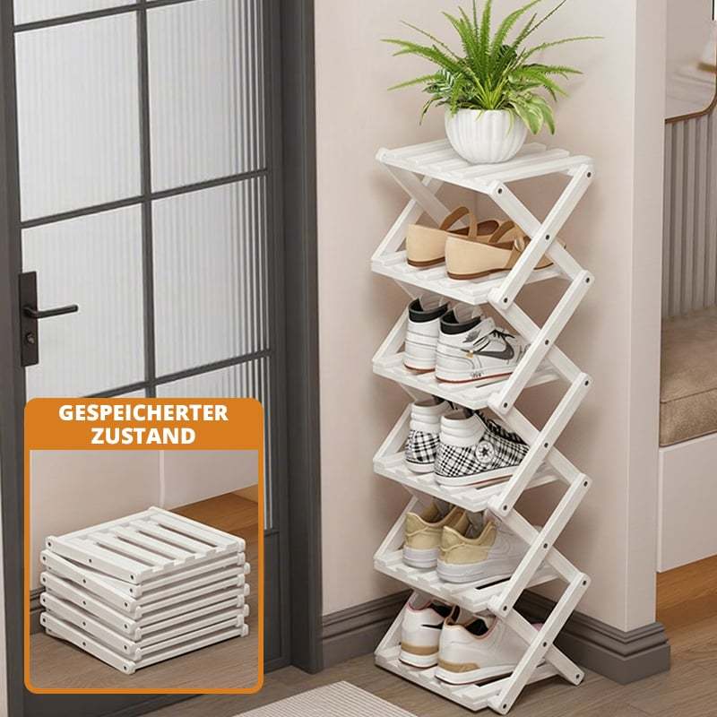 Free shipping ✈️ Assembly-free bamboo storage shelf! 🌿👟