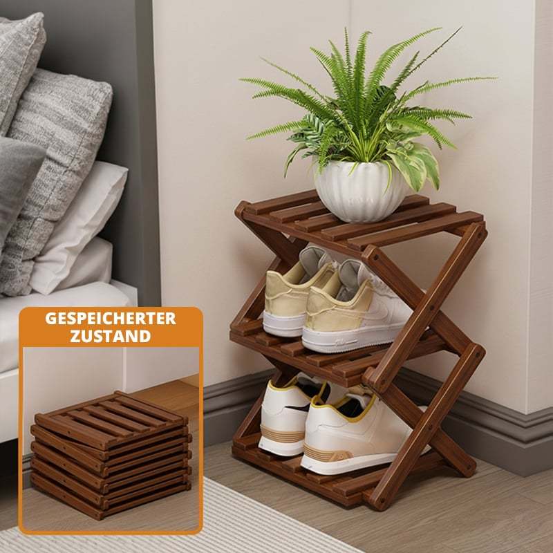 Free shipping ✈️ Assembly-free bamboo storage shelf! 🌿👟