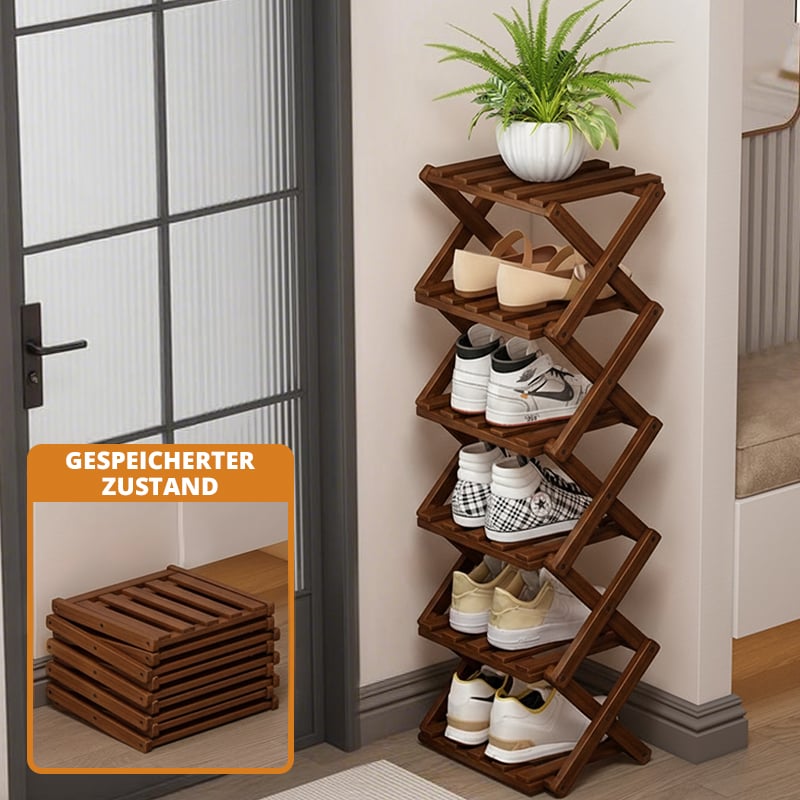 Free shipping ✈️ Assembly-free bamboo storage shelf! 🌿👟