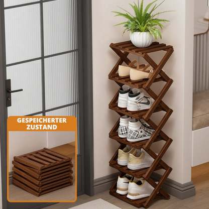 Free shipping ✈️ Assembly-free bamboo storage shelf! 🌿👟