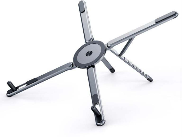 Portable Foldable Adjustable Computer Riser with Magnetic Phone Holder